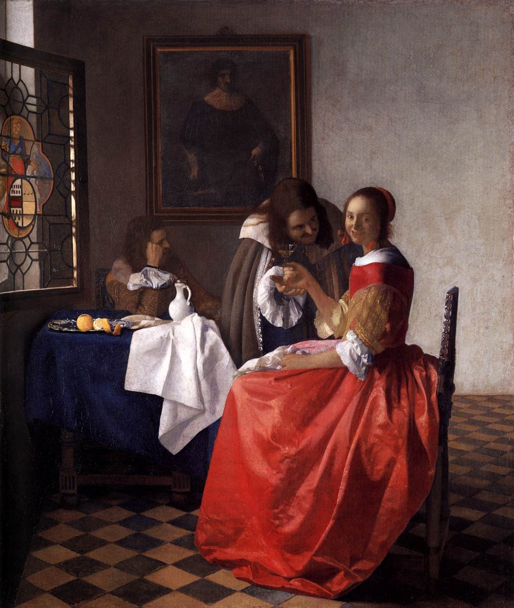 A Lady and Two Gentlemen by Johannes Vermeer