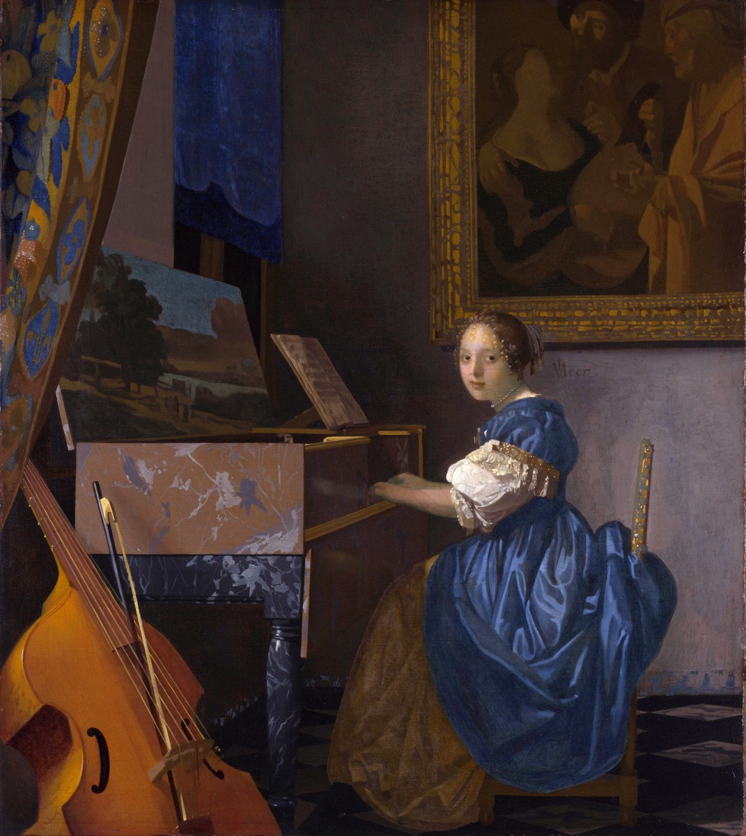 A young woman seated at a virginal (A Lady Seated at a Virginal) by Johannes Vermeer