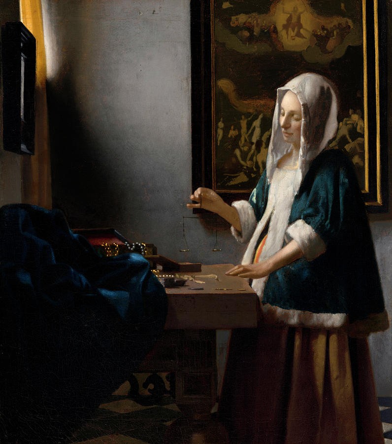Woman Holding a Balance by Johannes Vermeer