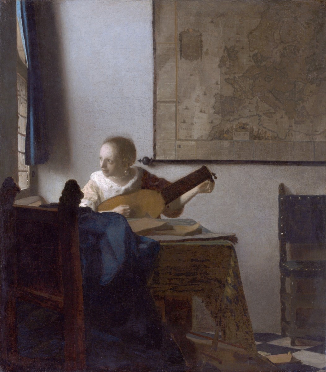 Woman with a lute by Johannes Vermeer