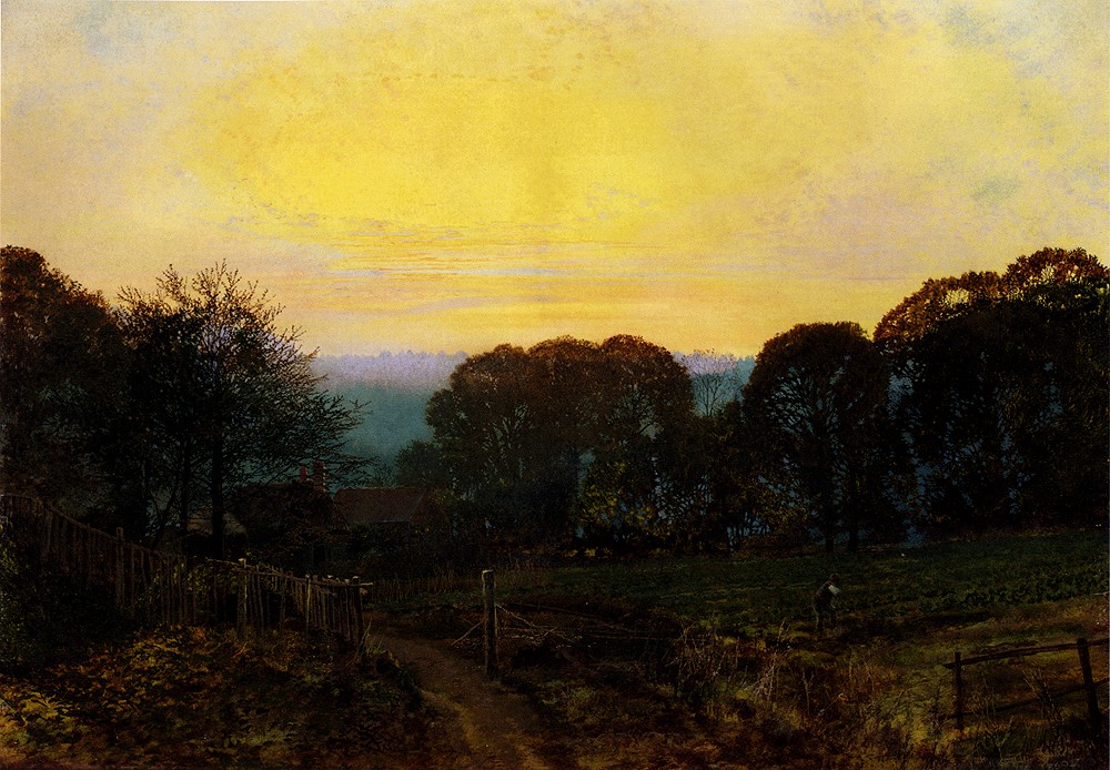 Twilight, The Vegetable Garden by John Atkinson Grimshaw