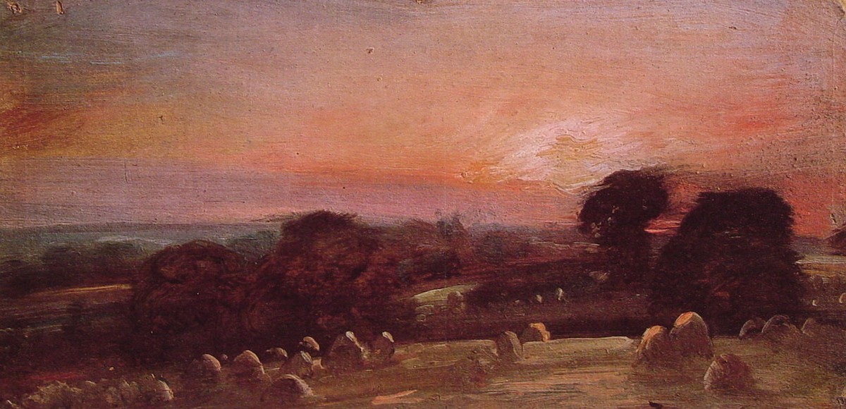 A Hayfield near East Bergholt at Sunset by John Constable