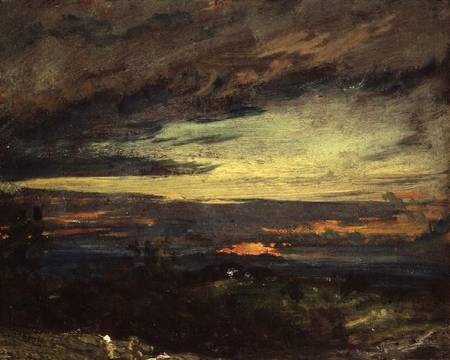 Sunset study of Hampstead, looking towards Harrow by John Constable