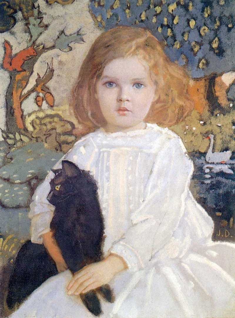 Baba and Billy (portrait of the artist's daughter, Vivian) by John Duncan