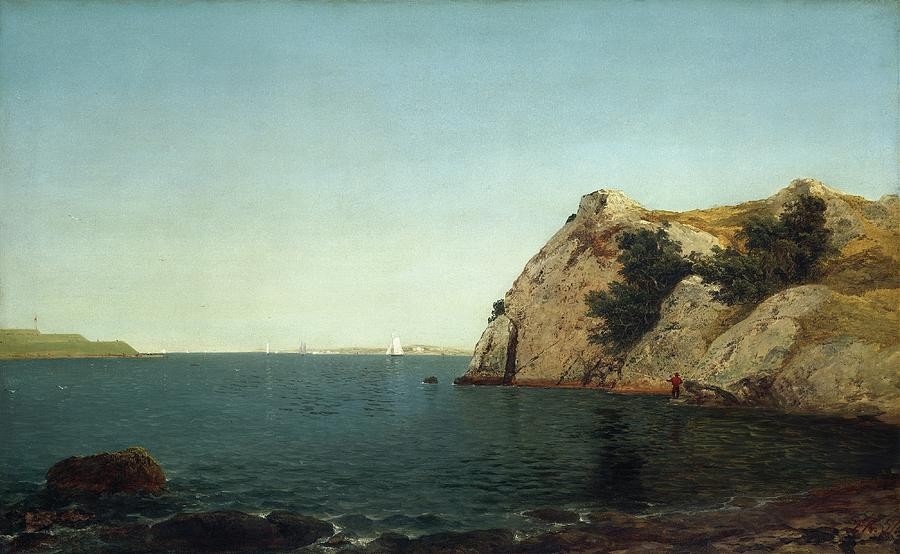 Beacon Rocknewport Harbor by John Frederick Kensett