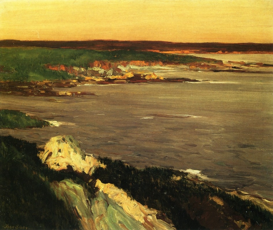 The Lookout Green and Orange Cliffs, Gloucester by John French Sloan