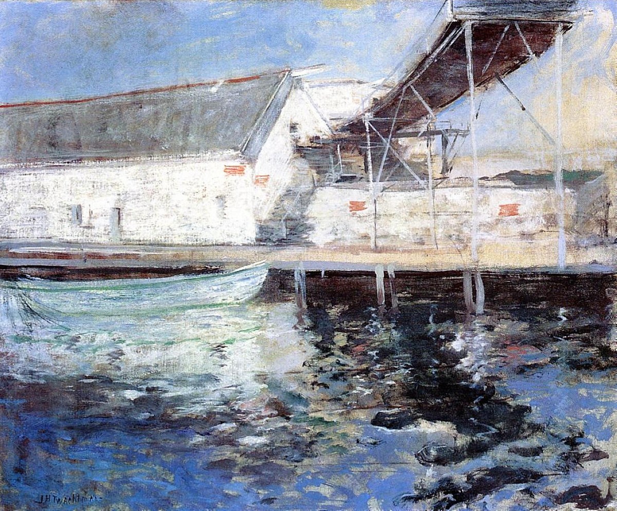 Fish Sheds, Gloucester, Massachusetts by John Henry Twachtman