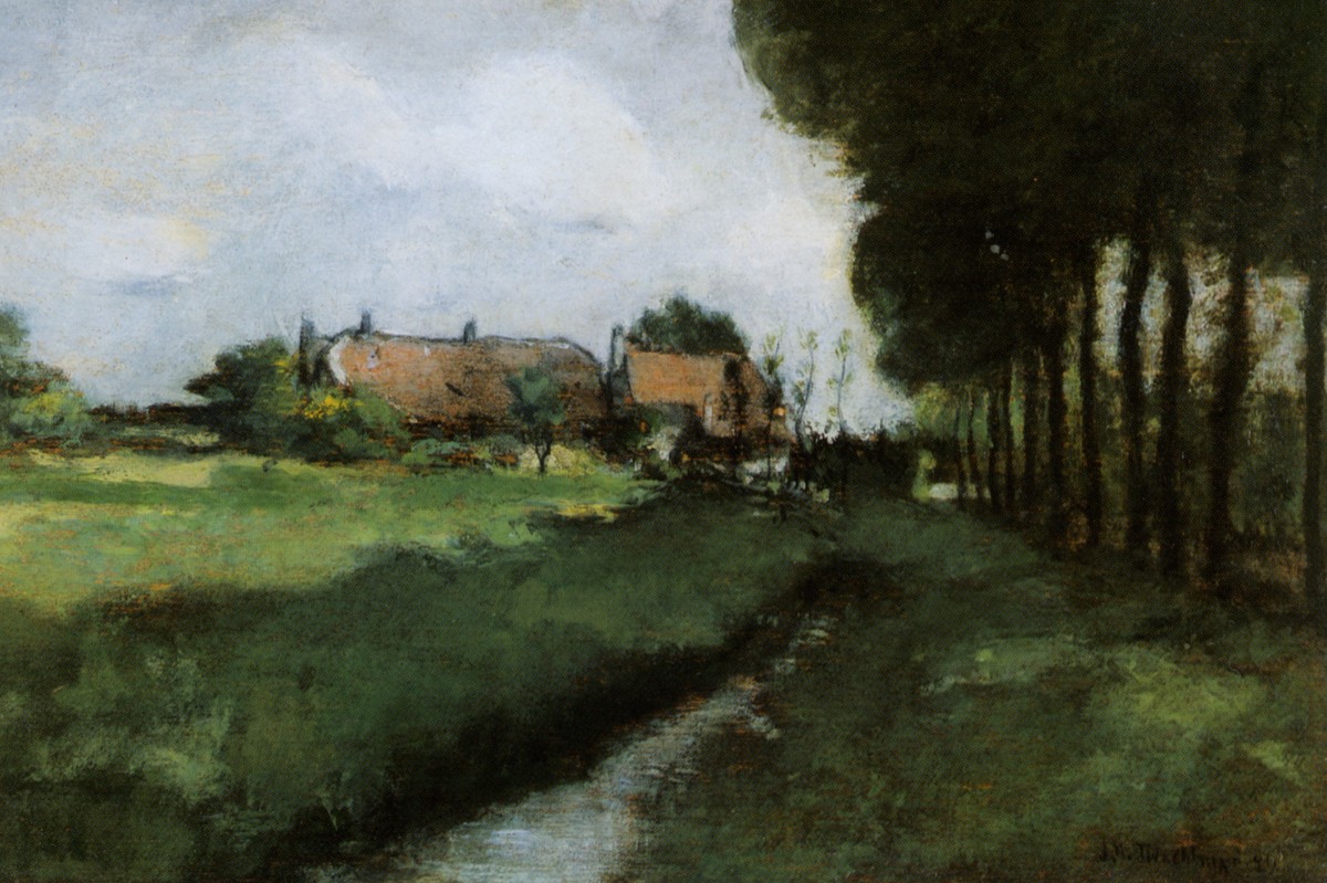 Landscape With Houses and Stream by John Henry Twachtman