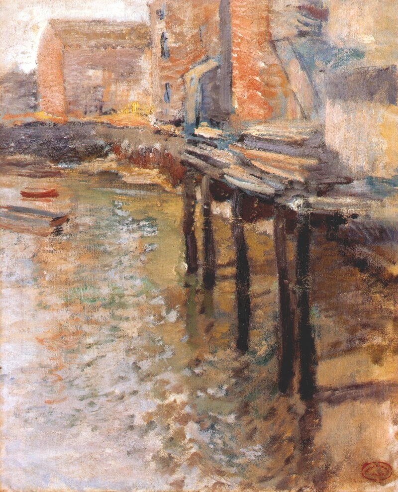 The Old Mill at Cos Cobb by John Henry Twachtman