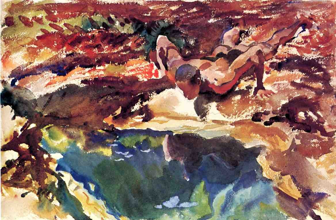 Figure and Pool by John Singer Sargent