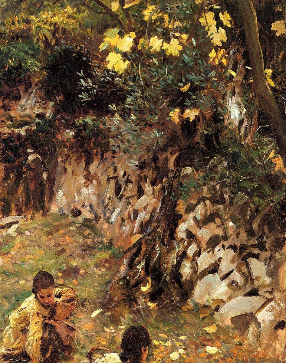 Girls Gathering Blossoms, Valdemosa, Majorca by John Singer Sargent