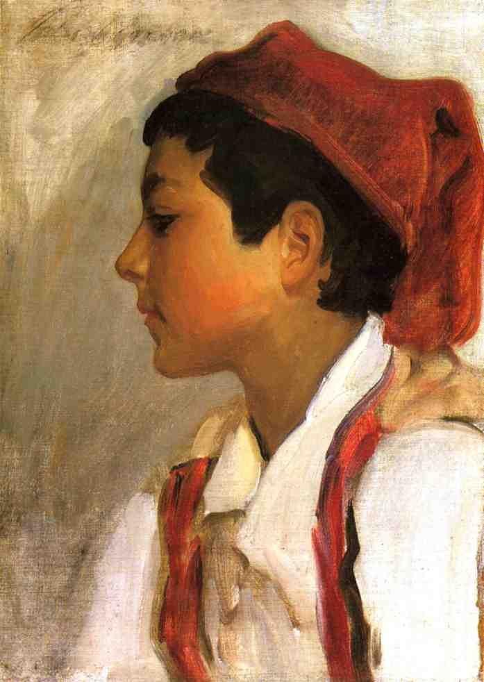 Head of a Neapolitan Boy in Profile by John Singer Sargent