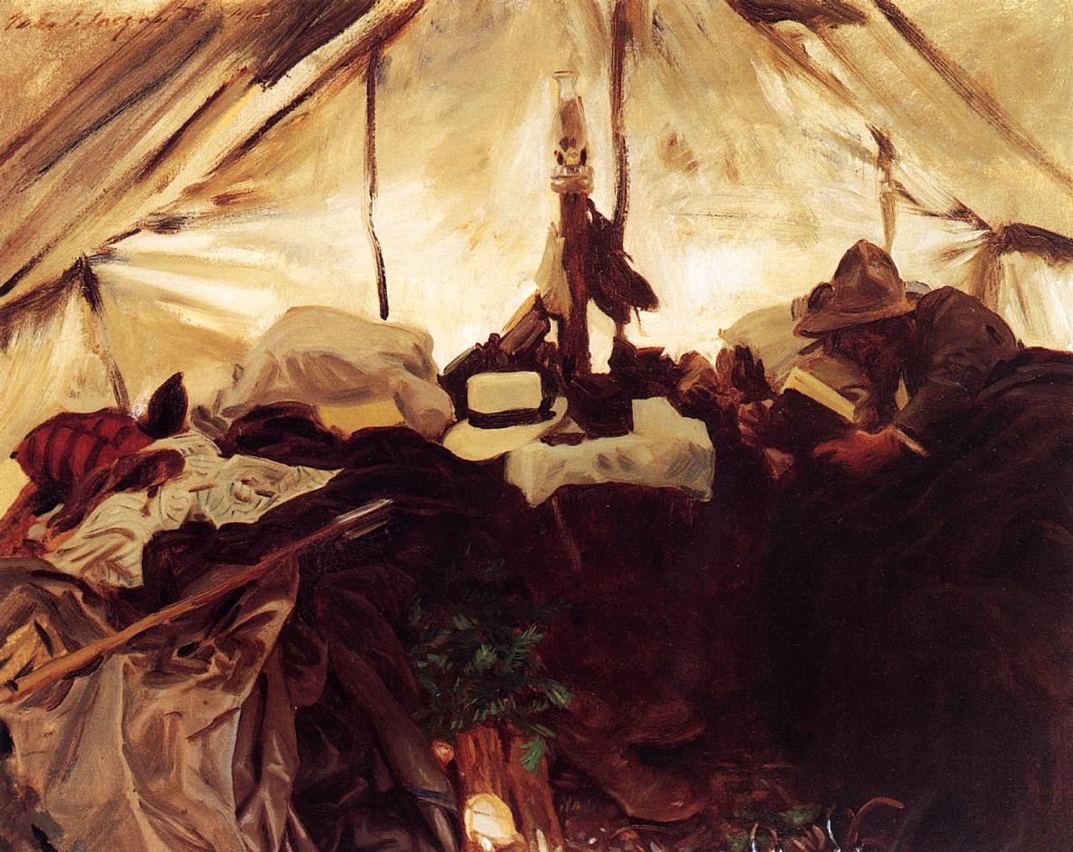 Inside a Tent in the Canadian Rockies by John Singer Sargent