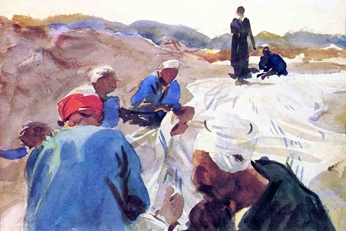 Mending a Sail by John Singer Sargent