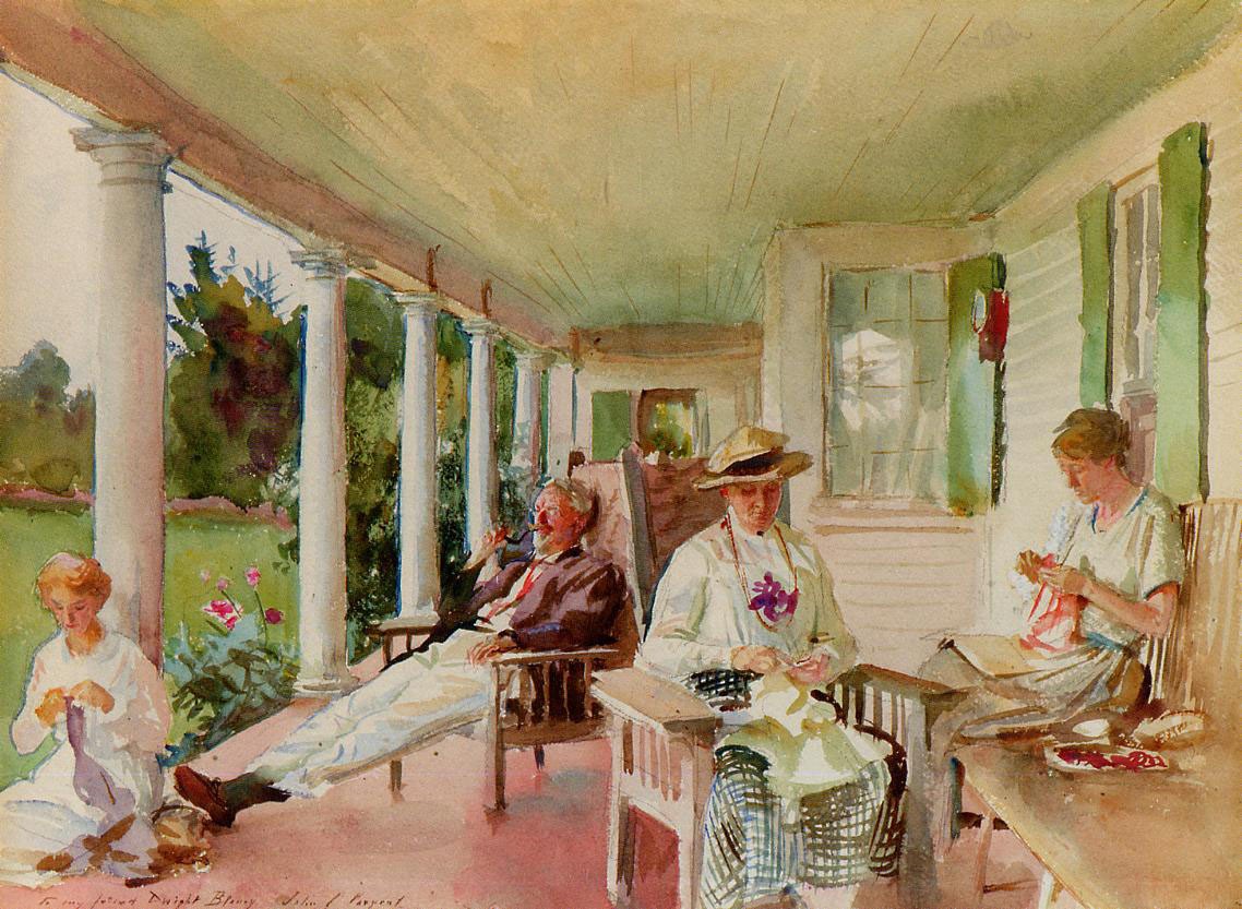 On the Verandah (Ironbound Island, Maine) by John Singer Sargent