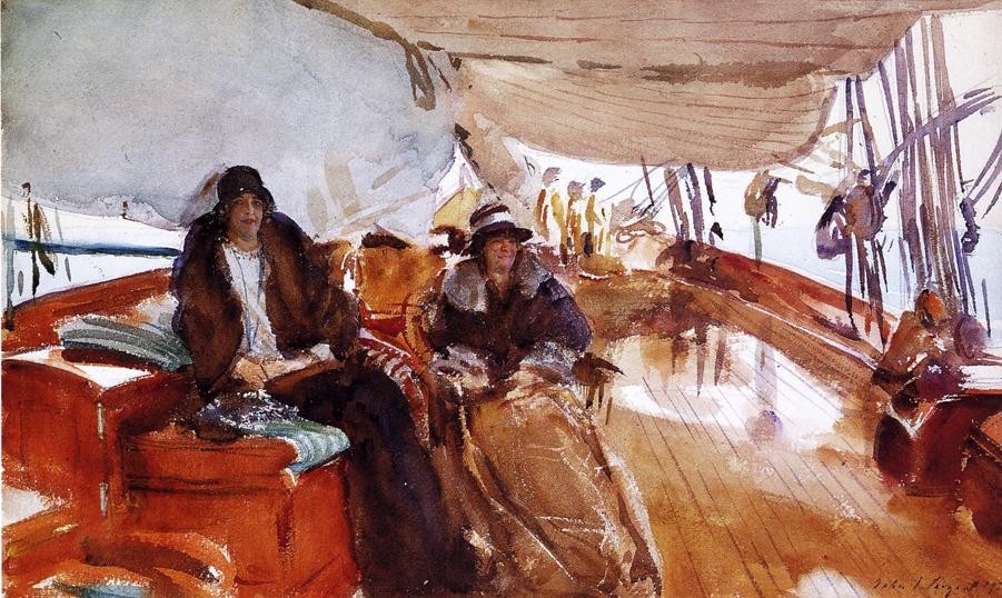 Rainy Day on the Deck of the Yacht Constellation by John Singer Sargent