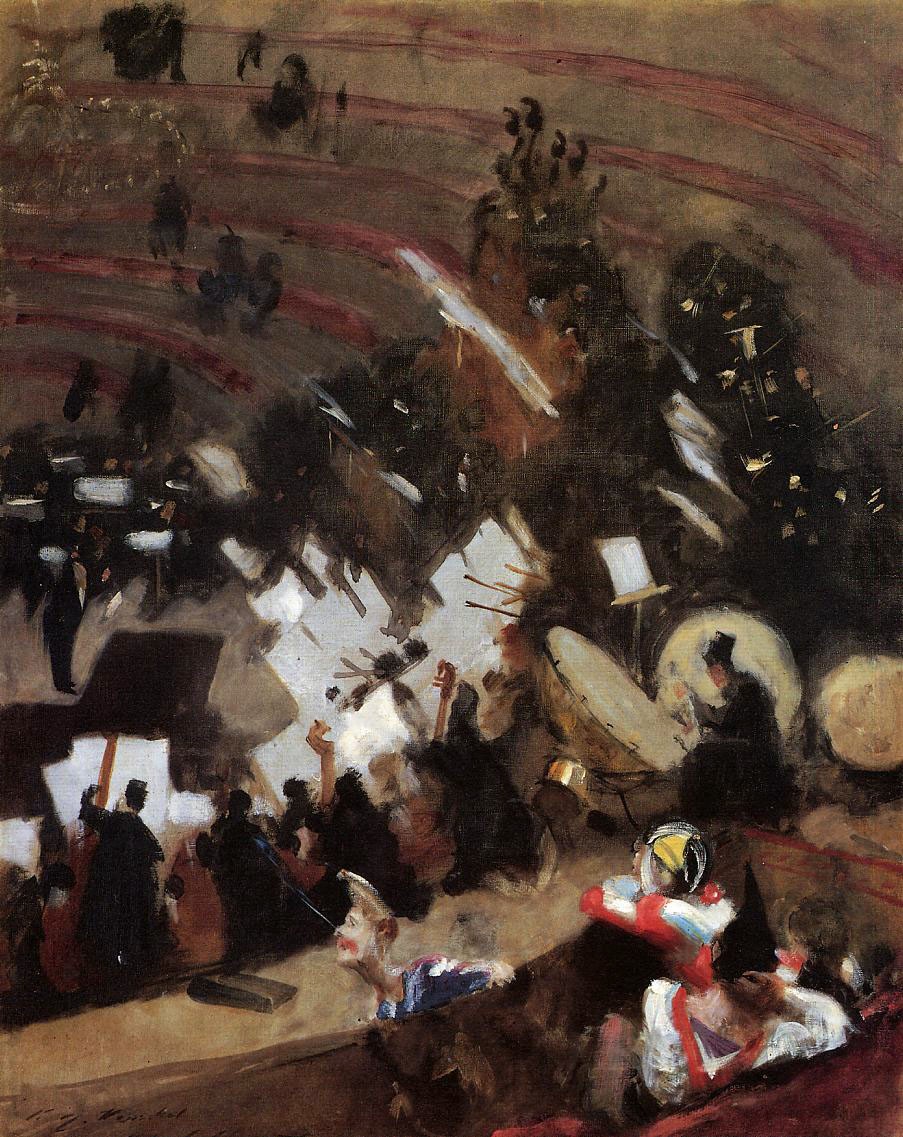 Rehearsal of the Pas de Loup Orchestra at the Cirque d'Hiver by John Singer Sargent