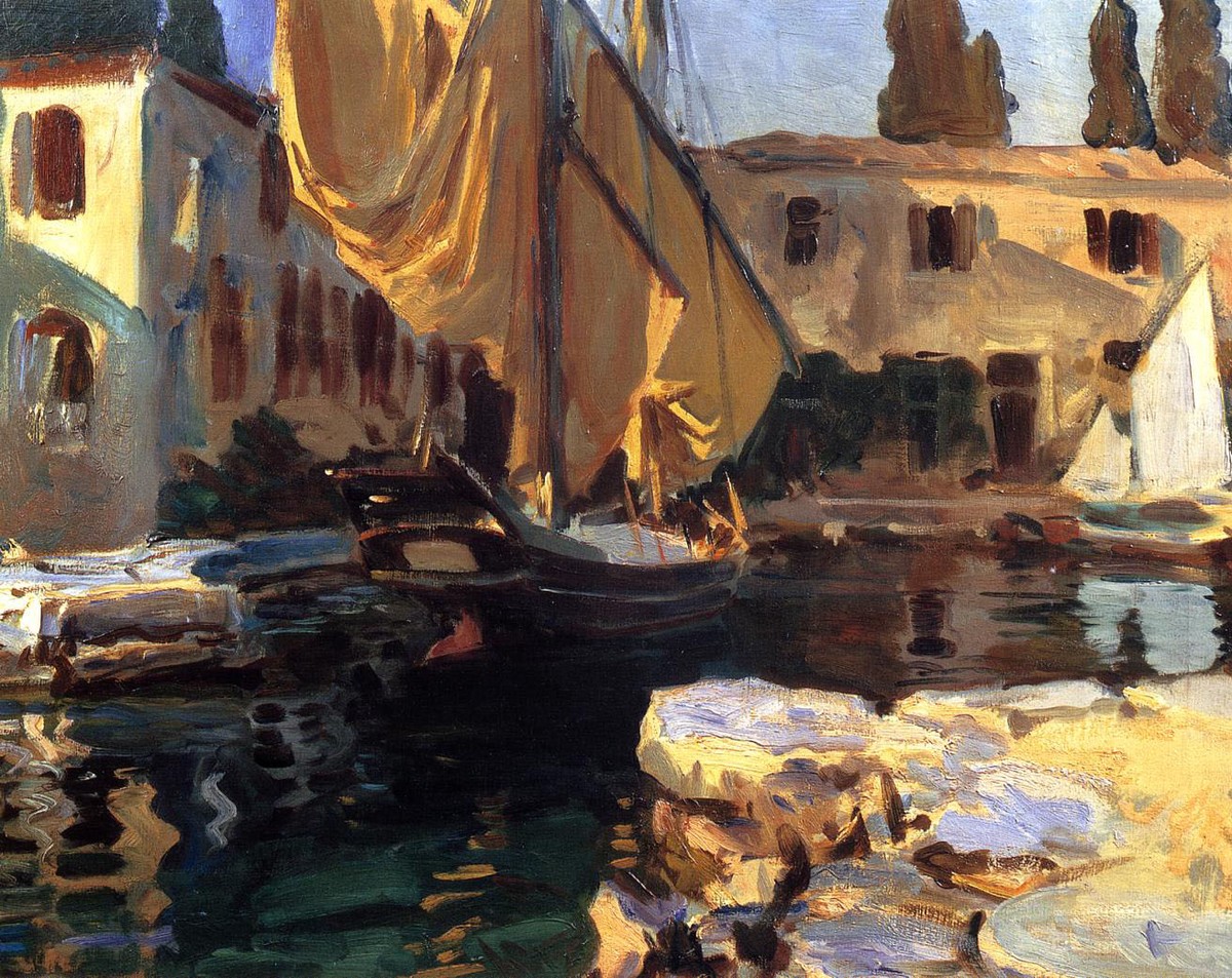 San Vigilio. A Boat with Golden Sail by John Singer Sargent