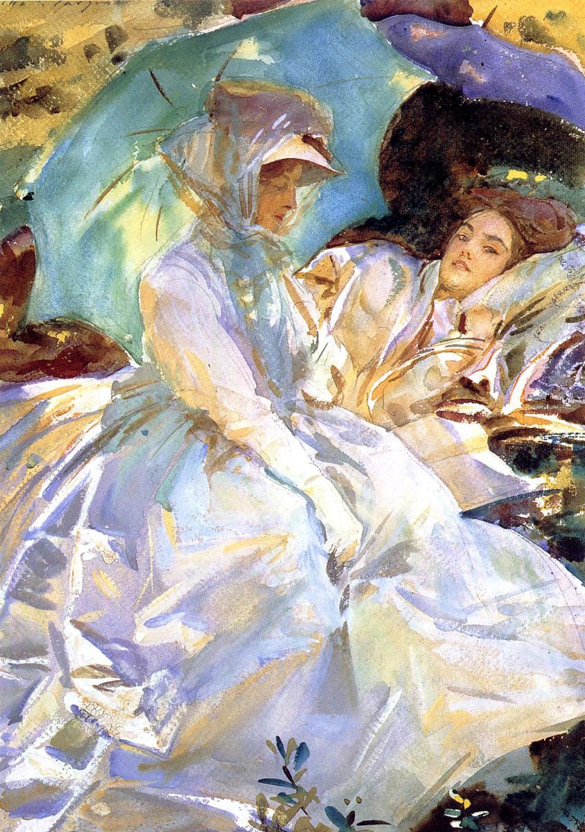 Simplon Pass. Reading by John Singer Sargent