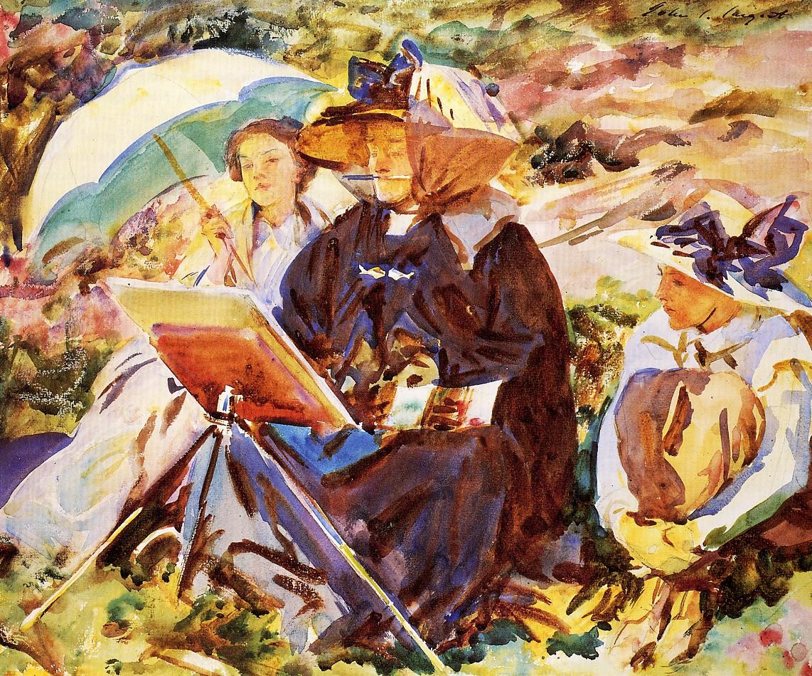 Simplon Pass. The Lesson by John Singer Sargent