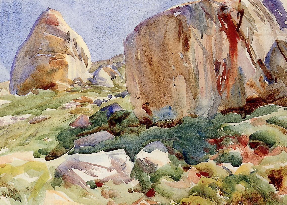 The Simplon. Large Rocks by John Singer Sargent