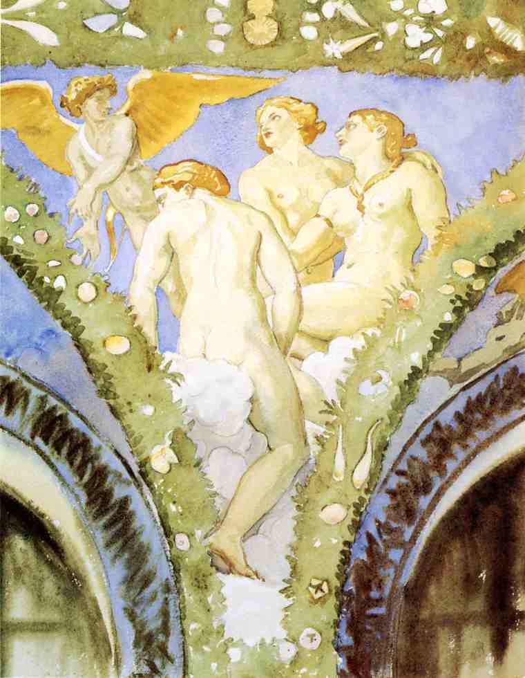 Three Nudes with Cupid by John Singer Sargent