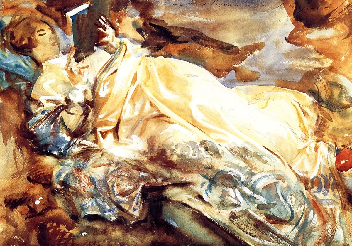 Woman Reading in a Cashmere Shawl by John Singer Sargent