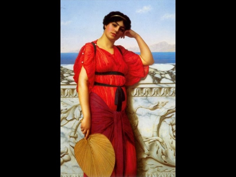 A Classical Lady by John William Godward
