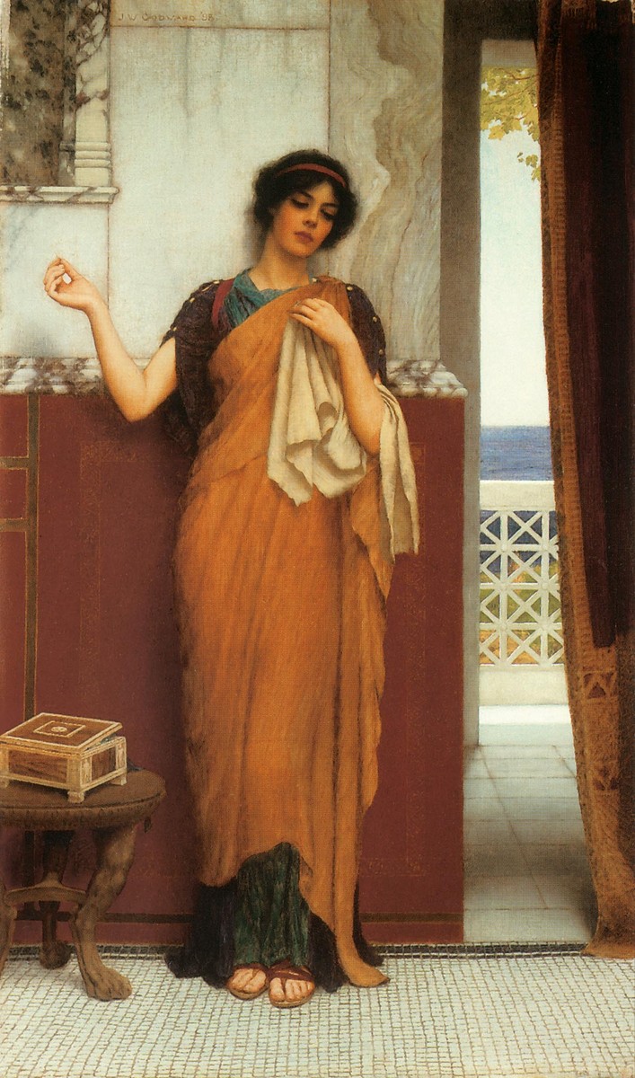 A Stitch in Time (Idle Thoughts) by John William Godward