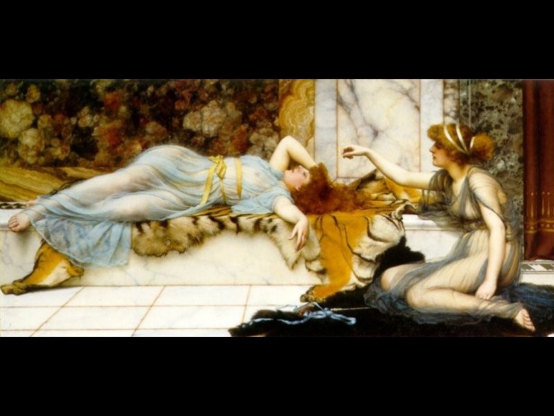 Mischief and Repose by John William Godward