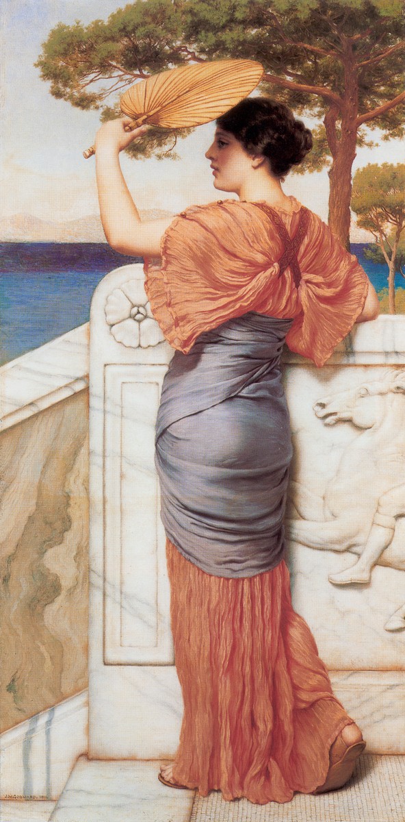 On the Balcony by John William Godward