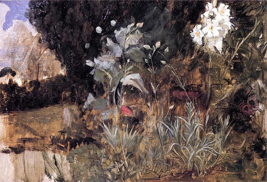 Flower Sketch for The Enchanted Garden by John William Waterhouse