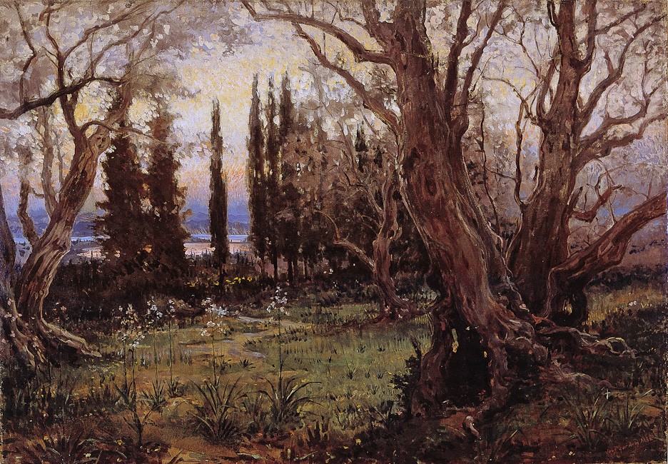 Olivos Y Cipreses by José Garnelo