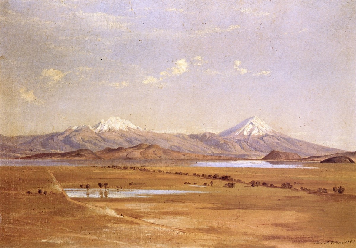 Camino a Chalco con los vocanes by Jose Maria Velasco