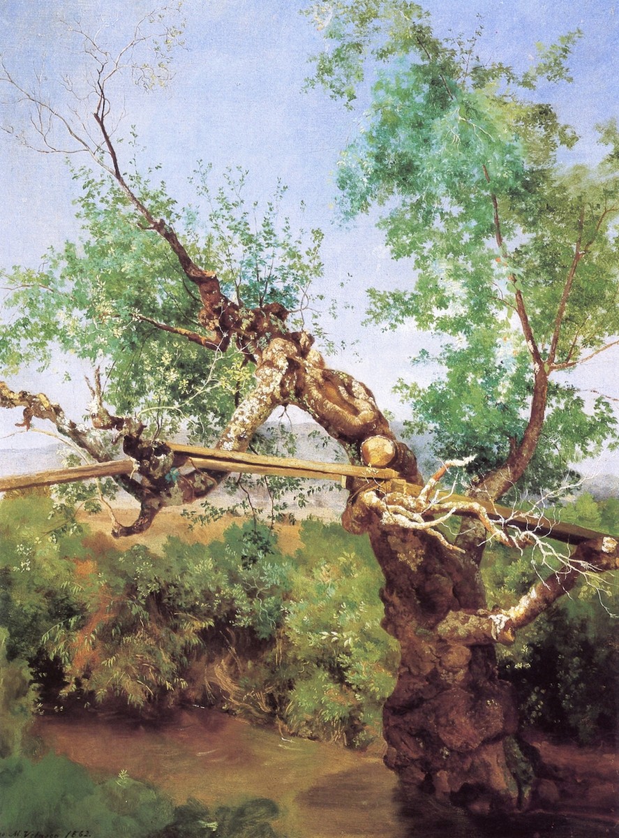 Puente rústico en el río San Ángel by Jose Maria Velasco