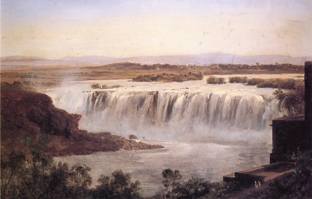 Vista de la cascada de Juanacatlán by Jose Maria Velasco