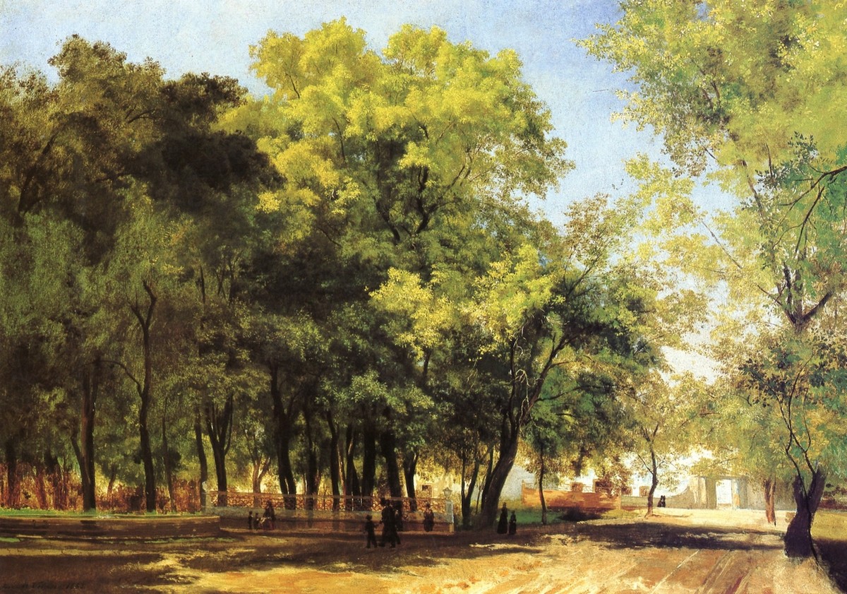 Vista tomada en la Alameda de México por el lado de San Diego by Jose Maria Velasco