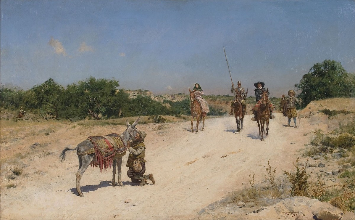 Sancho panza recovers his lost donkey by Jose Moreno Carbonero