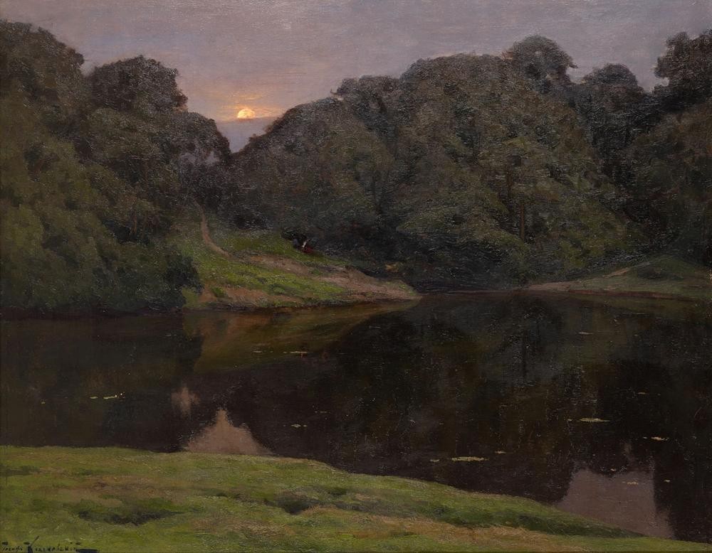 Landscape with Setting Sun by Josef Krachkovsky