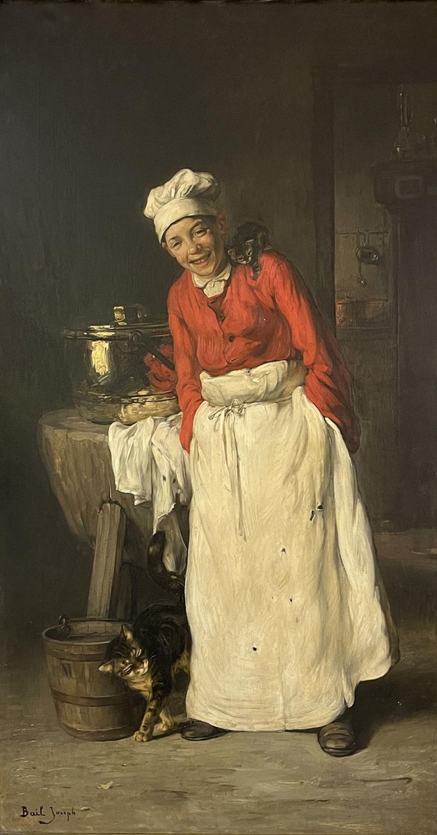 Young chef with Kitten by Joseph Bail