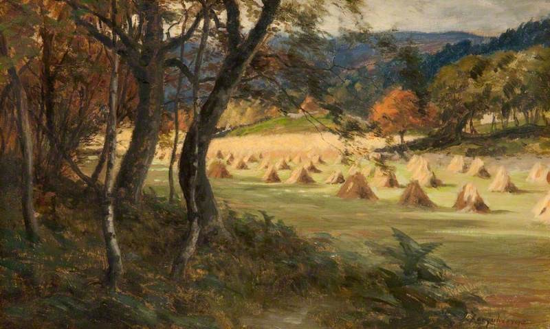 Corn Stooks by Joseph Farquharson