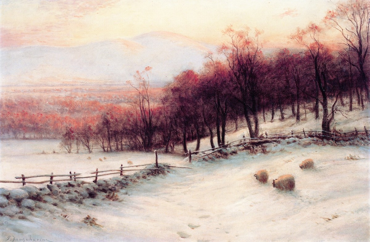 O'er Snow Clad Pastures, When the Sky Grew Red by Joseph Farquharson
