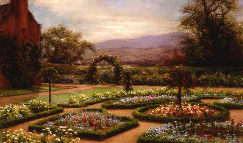 The Garden at Finzean, Aberdeenshire by Joseph Farquharson