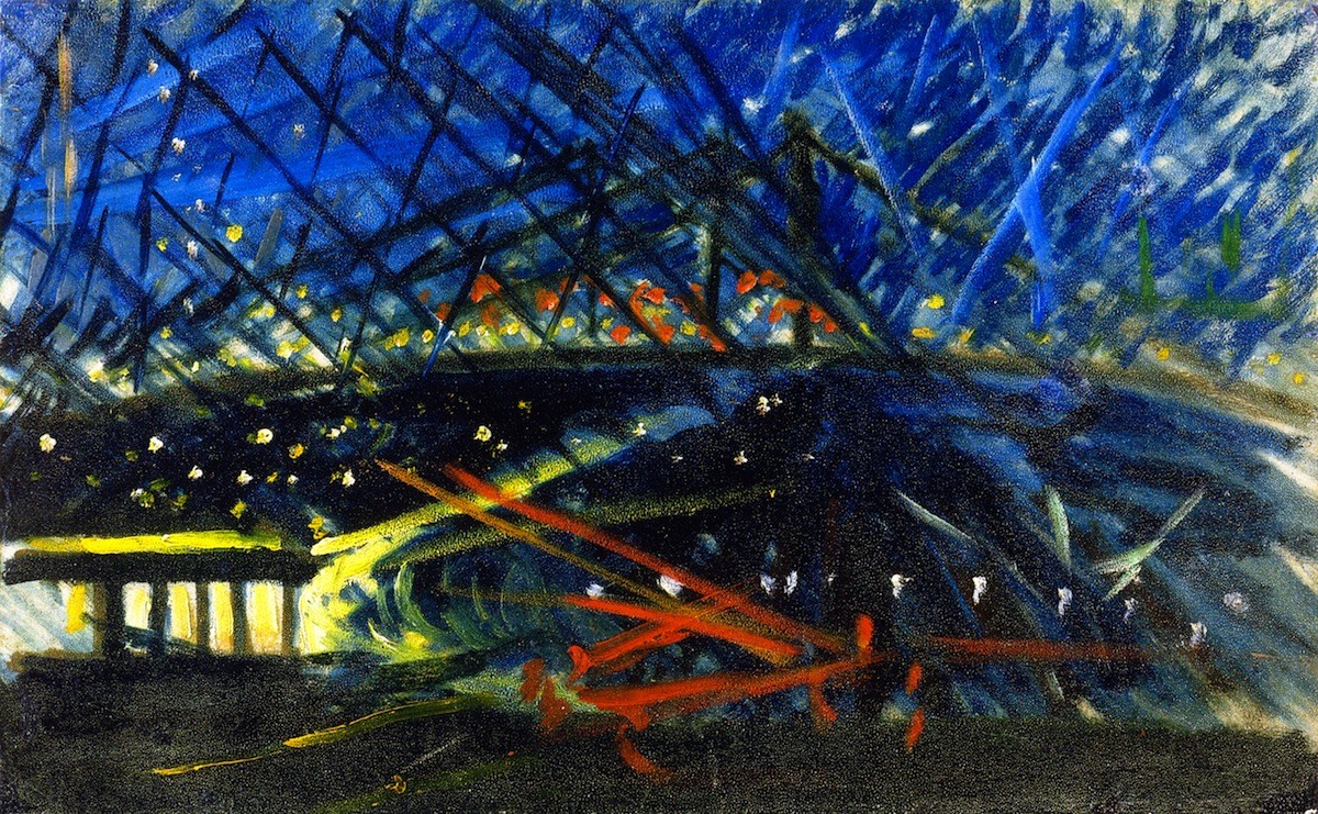 Night View of Brooklyn Bridge by Joseph Stella