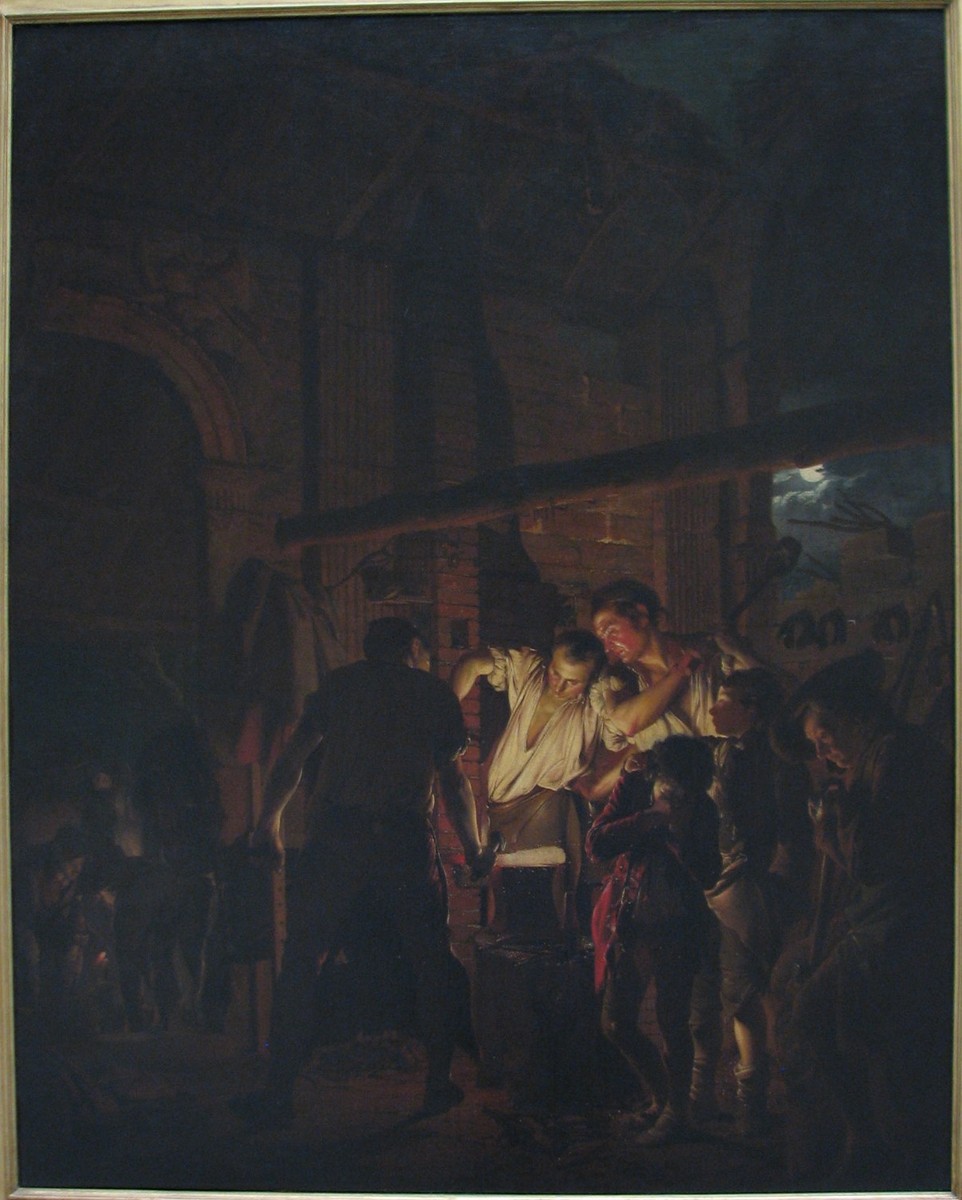 A Blacksmith's Shop by Joseph Wright