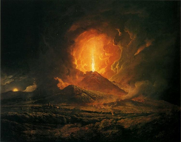 An Eruption of Vesuvius, seen from Portici by Joseph Wright
