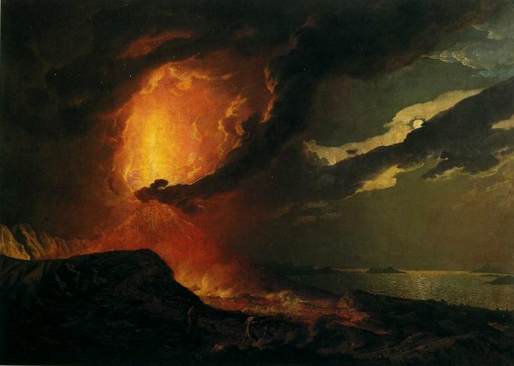 Vesuvius in Eruption, with a View over the Islands in the Bay of Naples by Joseph Wright
