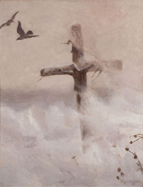 Cross in the blizzard by Józef Chełmoński