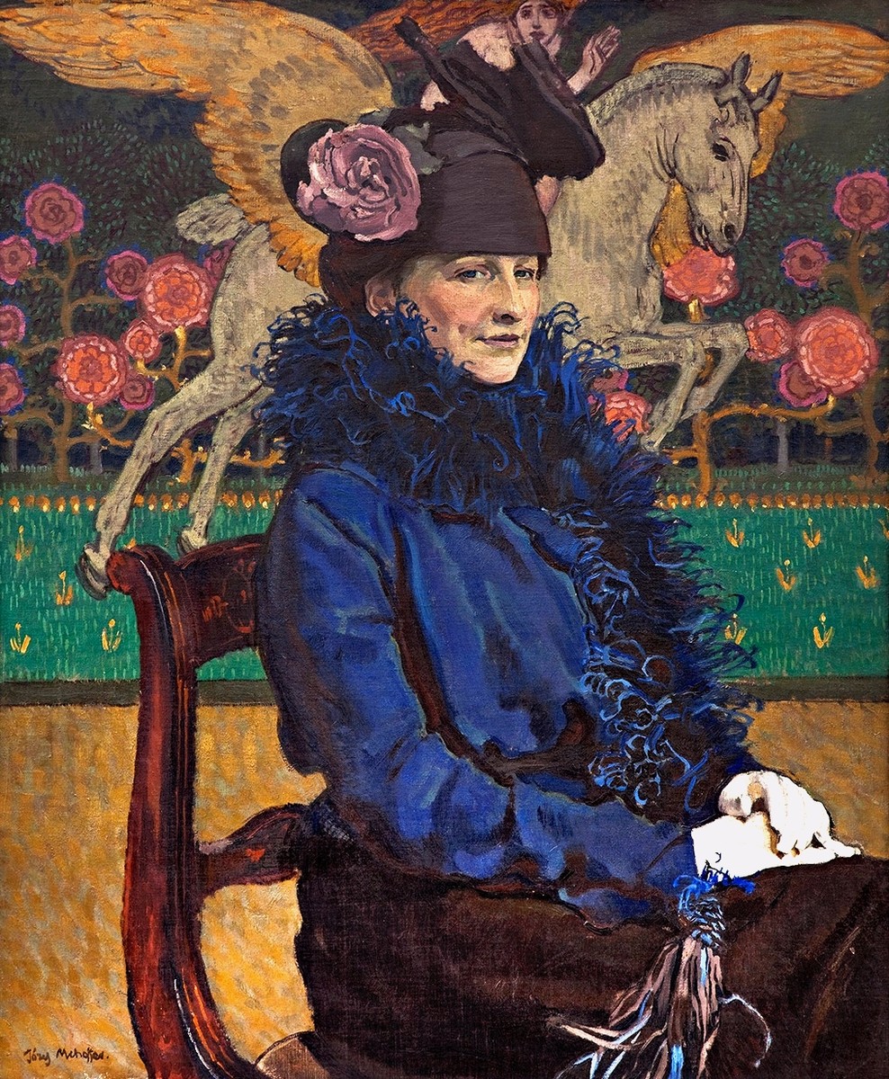 Artist's Wife with Pegasus by Józef Mehoffer