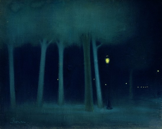 A Park at Night by Jozsef Rippl-Ronai